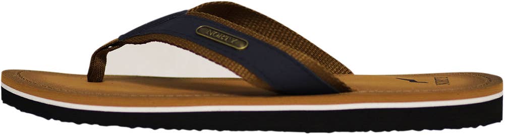 NORTY Men's Flip Flop Sandal - Navy Camel (11117)
